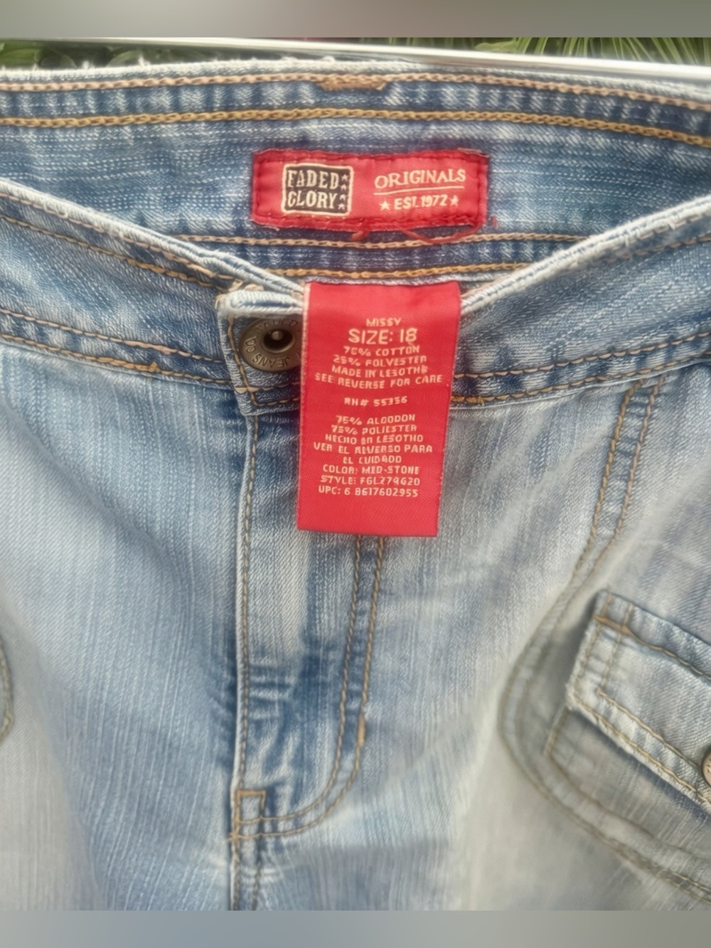 Faded Glory Women’s Light Blue Boyfriend Jeans size 18